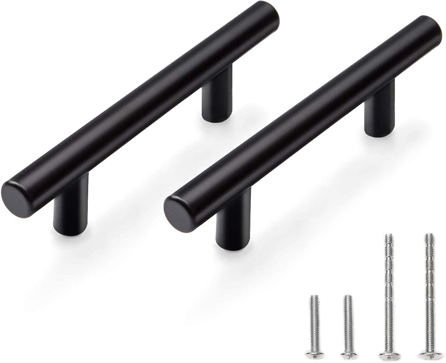 Wang-Data Black Cabinet Handles, Cabinet Pulls Matte Black Cabinet Pulls T Bar Stainless Steel Kitchen Cabinet Handles, (5" Length, 3" Hole Center), Set of 30 …