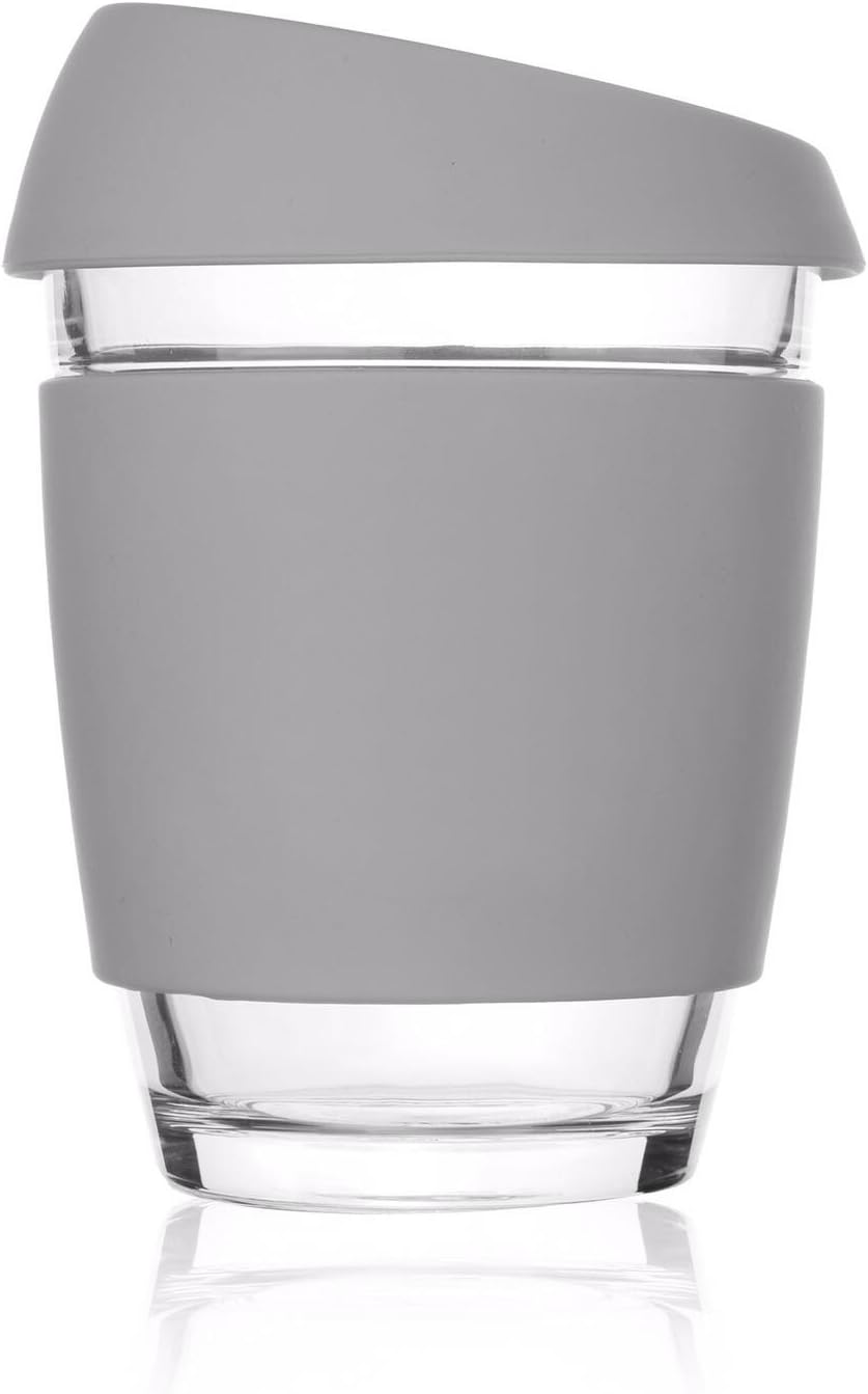 Glass Coffee ecoffee Cups Tea Cups With Silicone Lid Travel Cup Travel Mug Cafe Work Reusable Coffee Mugs Reusable coffee cup 12oz/350ml Unisex