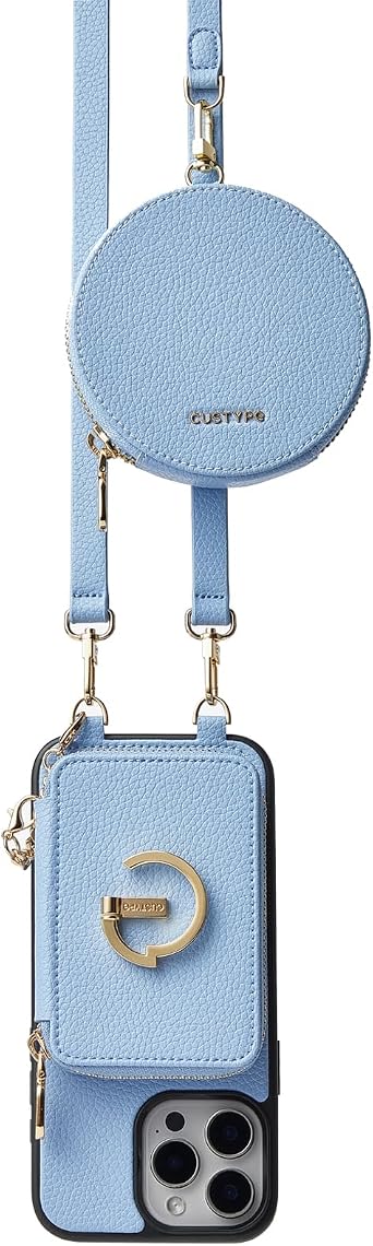 CUSTYPE for iPhone 14 Pro Max Wallet Case for Magsafe with Pouch, Detachabel Card Holder with Ring Stand Magnetic Case for Women for iPhone 14 Pro Max, 6.7 Blue