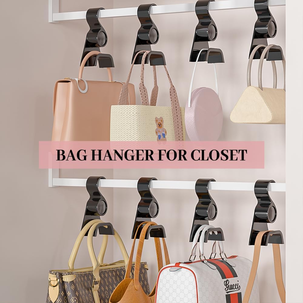 Premium Acrylic Purse Hanger Closet Set of 3, Purse Organizer for Closet Black, Purse Hanger Hook for Organizer Storage Purses Tote Bag Backpacks Handbags - Image 6