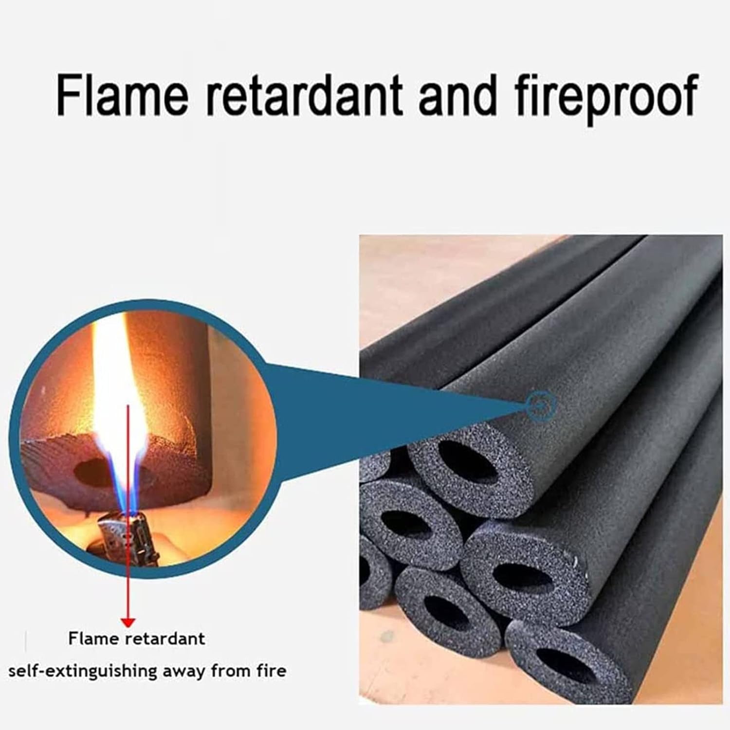 Pipe Insulation Foam, Flexible Heat Insulation Pipe for Air Conditioner Outdoor Hot and Cold Water(25MMx30MMx1.9M)