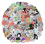 Band Stickers 98 Pcs Rock and Roll Music Stickers, Vinyl Waterproof Stickers for Personalize Laptop, Electronic Organ, Guitar, Piano, Helmet, Skateboard, Luggage Graffiti Decals