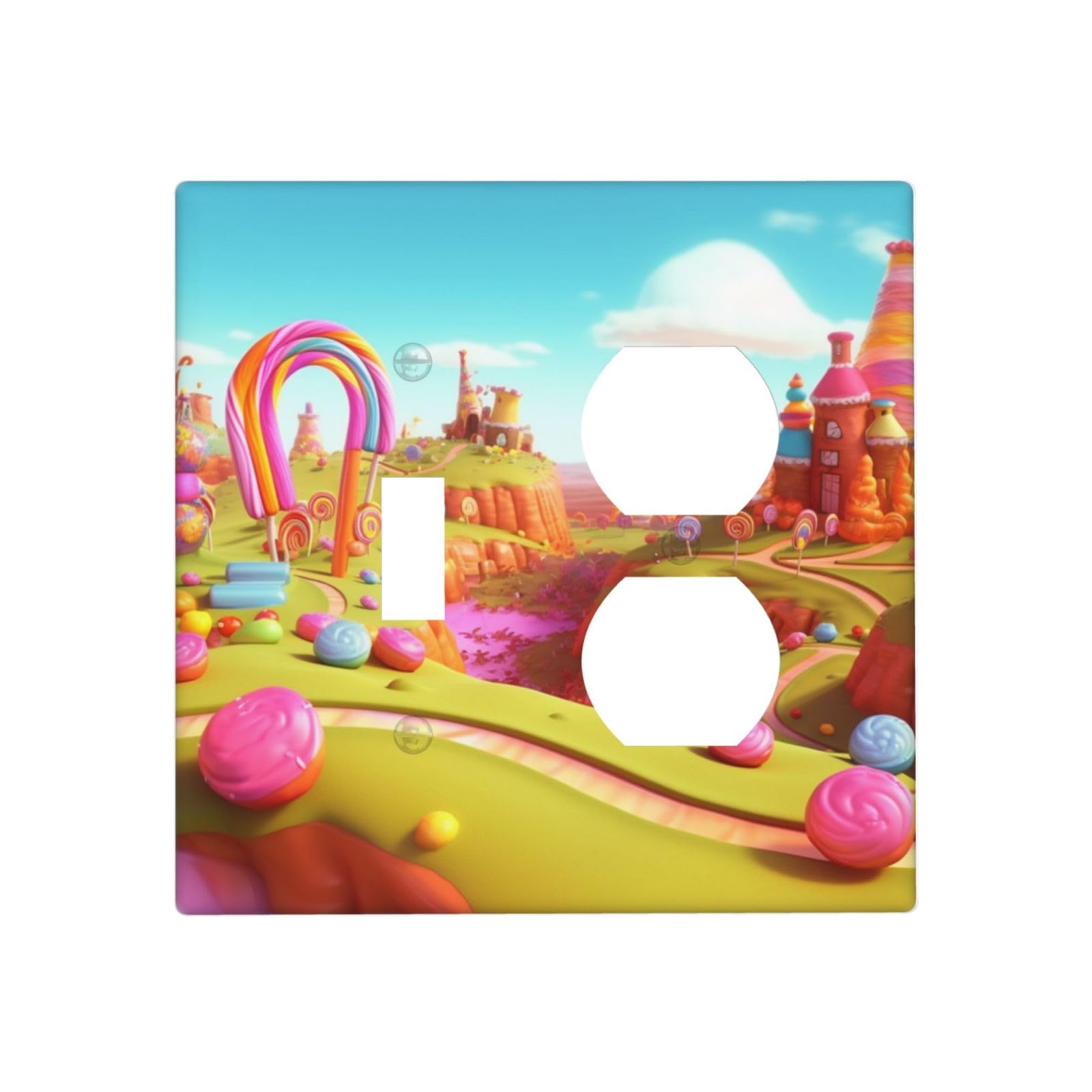 Decorator Wall Plate 2 Gang Light Switch Covers candyland Wallplate Double Toggle Switch Plate Standard Size Electrical Outlet Covers Decorative Wall Switch Plate Cover