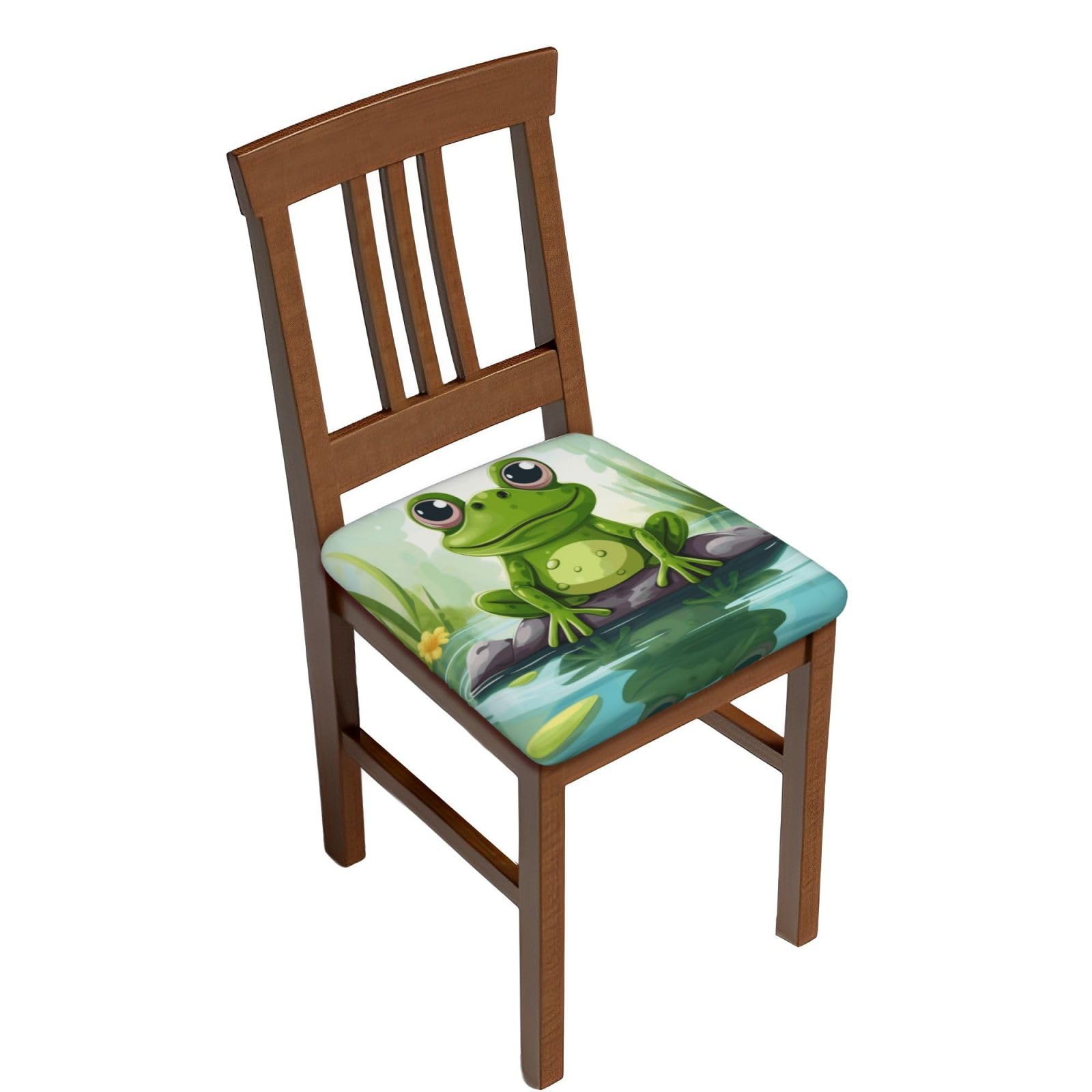 Housses de coussin en velours motif grenouille pour tabouret de bar x6