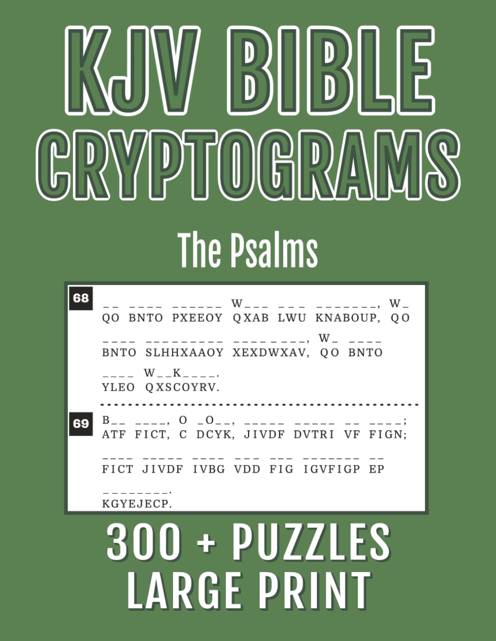 KJV Bible Cryptograms Large Print: The Psalms