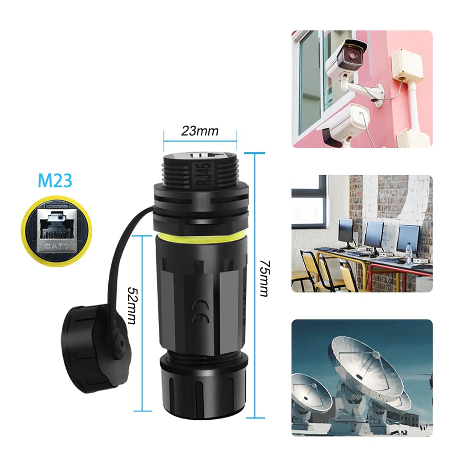 5PCS Shielded RJ45 10Gbps CAT7 Waterproof Panel Mount Connector IP68 Cat5/5e/6/7 8P8C Ethernet LAN Cable Coupler Female to Female Outdoor Network Adapter