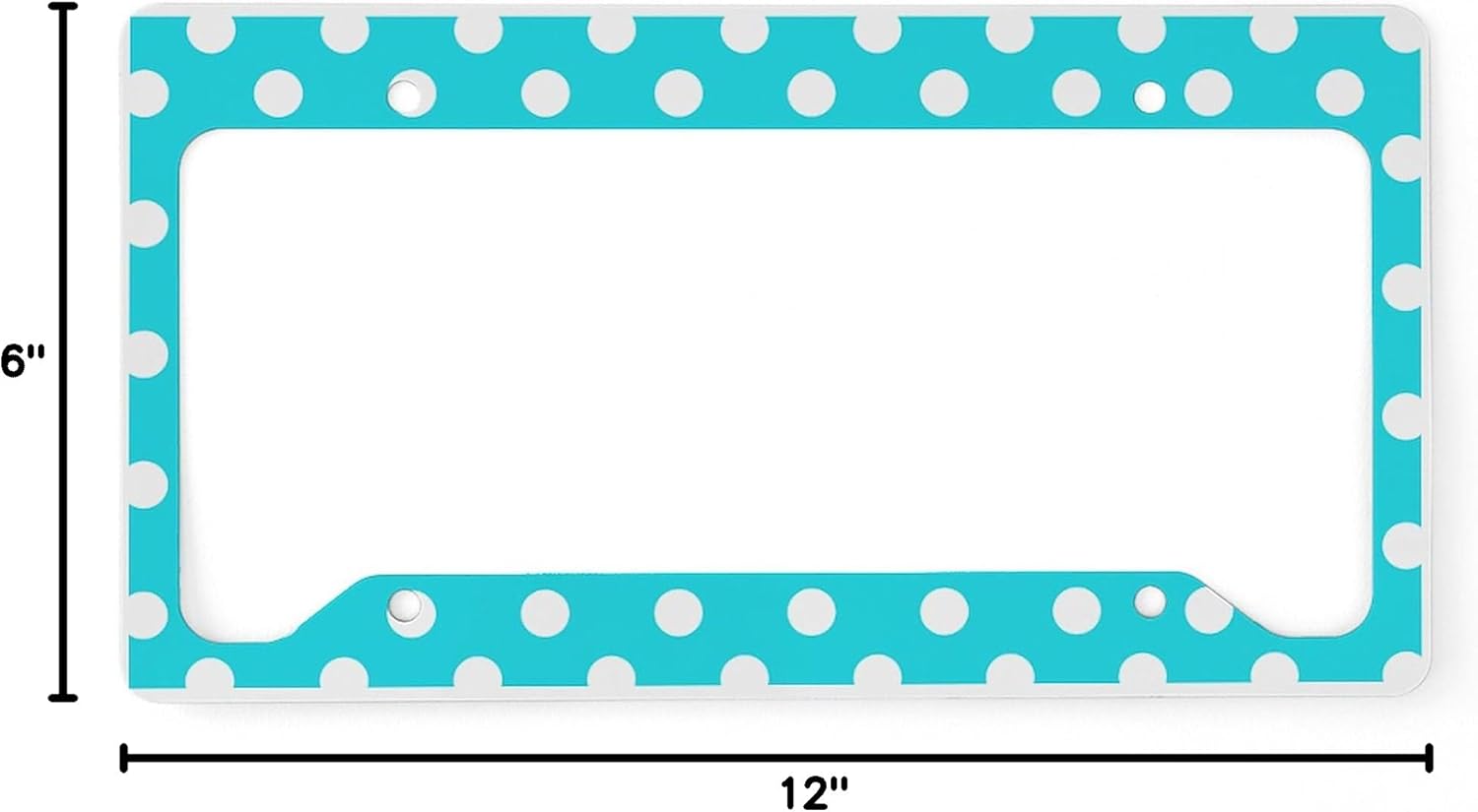 CafePress Teal Blue and White Polka Dot License Plate Holder Aluminum License Plate Frame, License Tag Holder