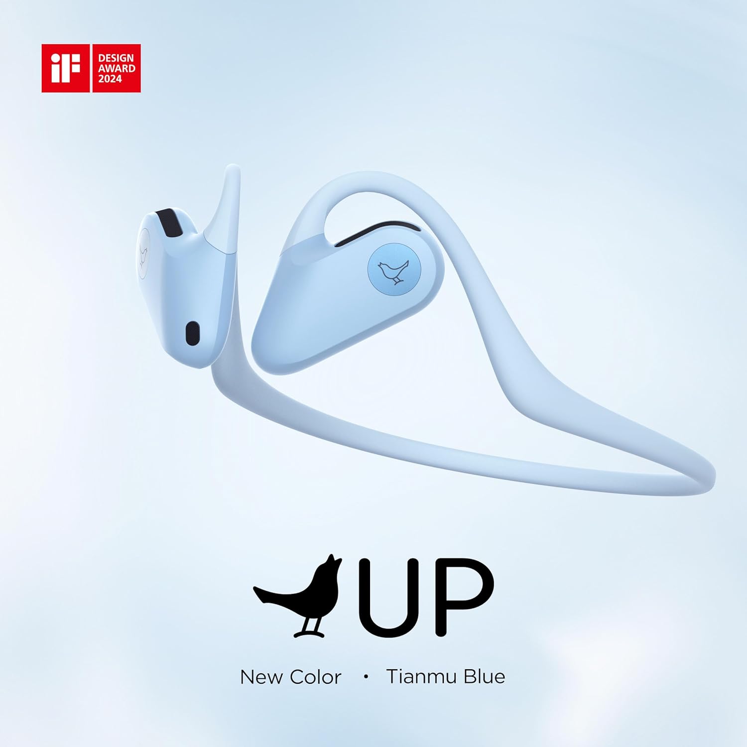 Libratone UP Open Ear Bluetooth Headphones, Weight only 23.5g, dust and Water Resistant, up to 8 Hours of Battery Life, Premium Sound for Workouts and Sports, Dual-mic AI Clear Calls (Yellow)