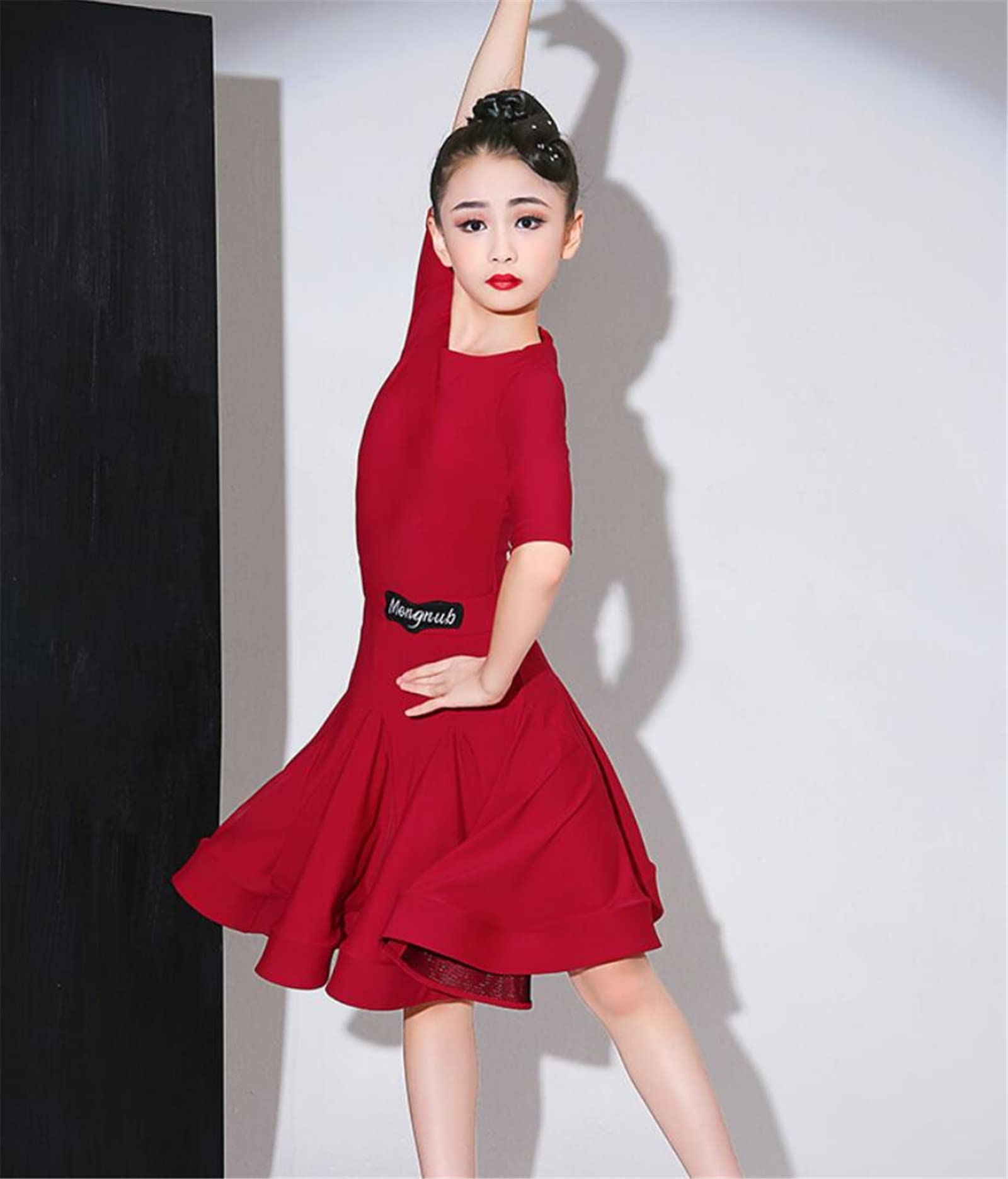 Mädchen Latein Tanzkleid Milchseide - Wettbewerbs Kostüm Für Tango & Salsa