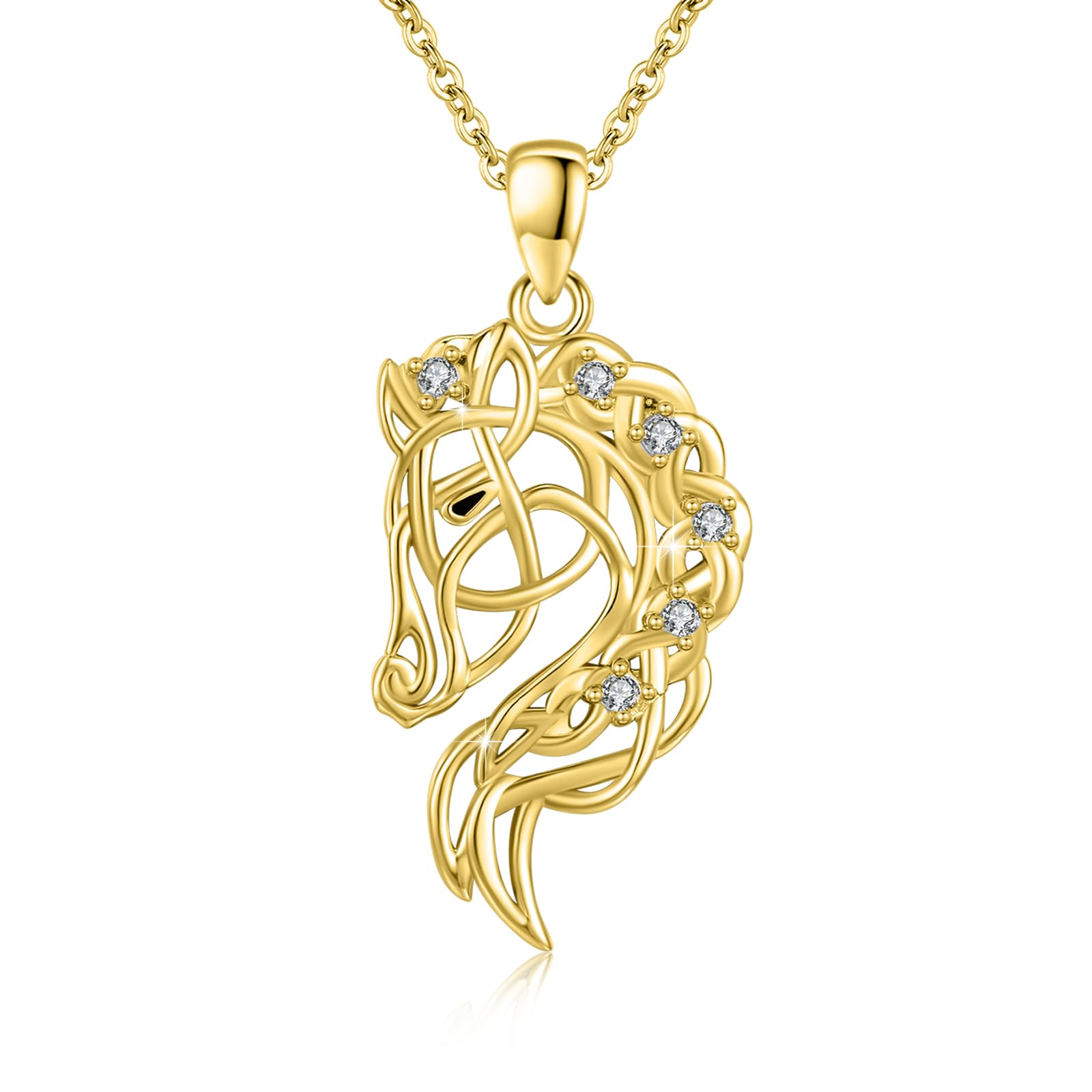 Pferde Halskette 925 Sterling Silber Pferde Anhänger Halskette Tierkette Schmuck Geschenke für Damen Mädchen Pferdeliebhaber Weihnachten Geburtstag Jahrestag Schmuck