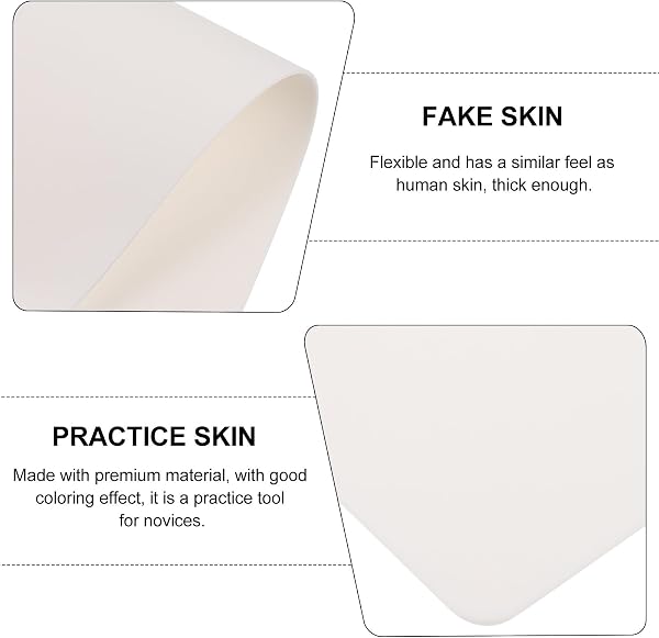 Abaodam Tattoo Training Skin 10Pcs White Silicone Practice Accessories for Eyebrow, Sturdy and Grit-Free - 3