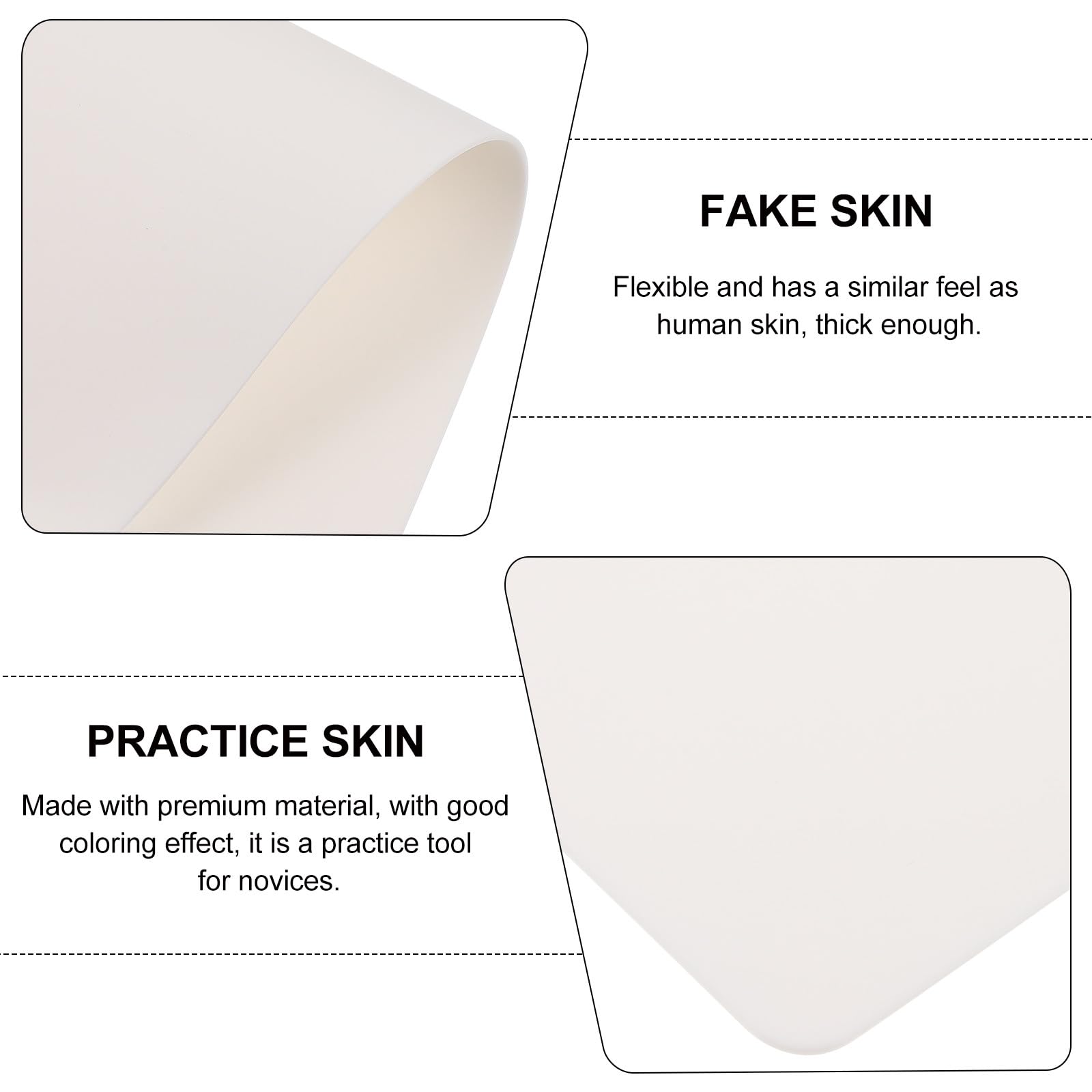 Abaodam Tattoo Training Skin 10Pcs White Silicone Practice Accessories for Eyebrow, Sturdy and Grit-Free — view 3