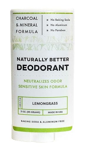 Lemongrass Deodorant Naturally Better - Sensitive Skin Formula, Aluminum-Free, Baking