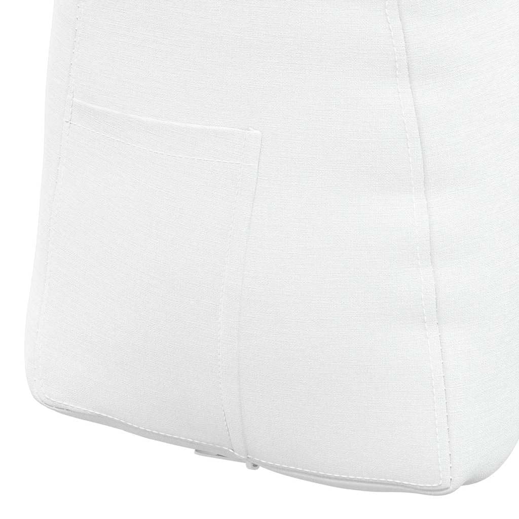 Cuscino per schienale effetto velluto, bianco, 60 x 24 x 50 cm, cuneo da letto | Cuscino ergonomico a cuneo per camera da letto e divano, con rivestimento sfoderabile e imbottitura in morbido poliestere.