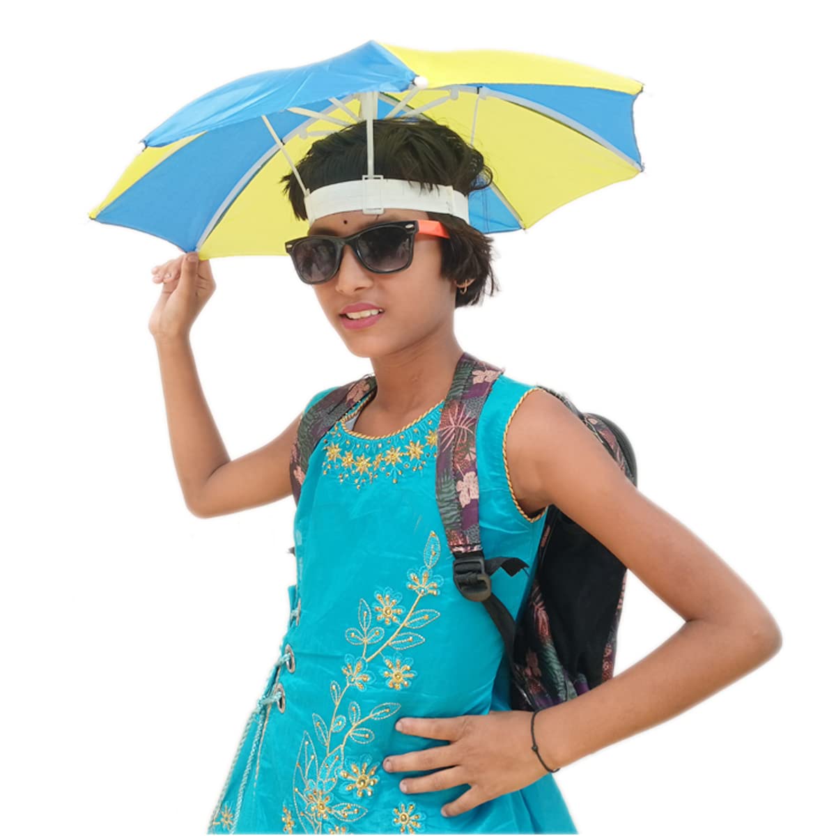 Kids/Adults UV & Rain Protection Hat Umbrella, Auto-Open, Soft Plastic Canopy, Steel Frame, Compact, 122 cm Wide x 5 cm Tall-image-5