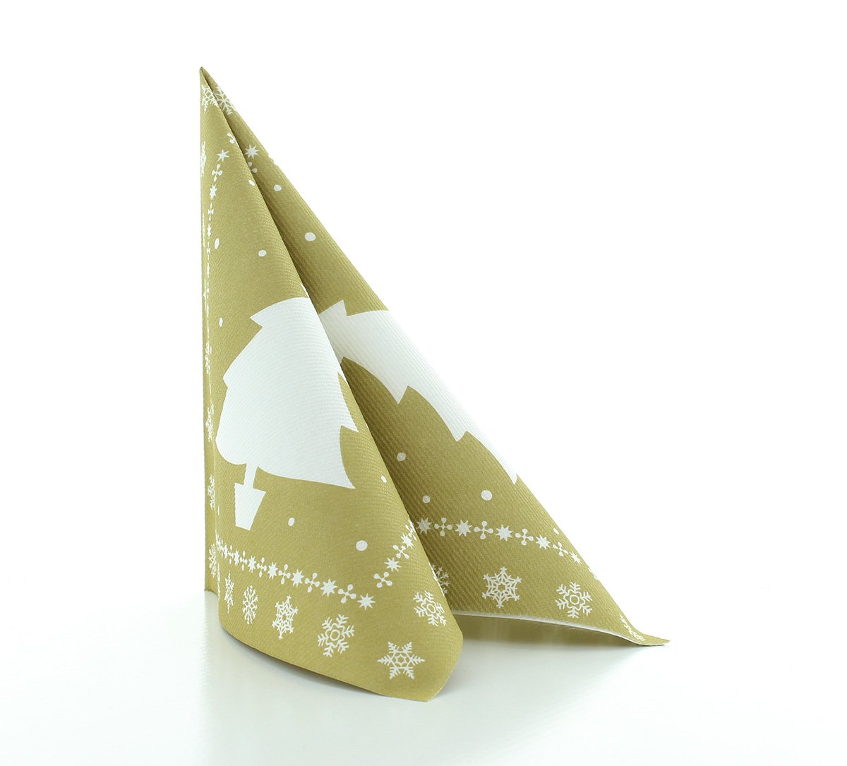Sovie HOME Weihnachtsservietten WHITE TREE, Silber, 40x40 Cm – Airlaid-Material Stoffähnlich, 12 Stück, Mit Tannenbaum & Schneeflocken