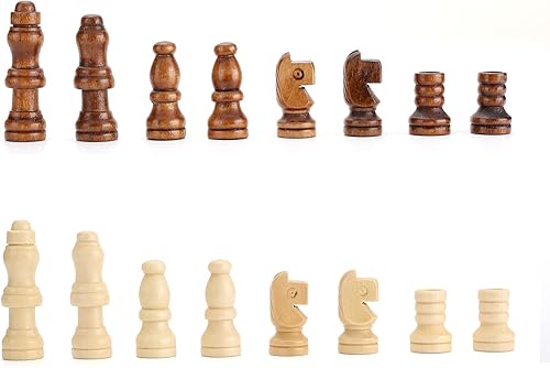 Miniatura 6 de YB-OSANA Juego de ajedrez y damas de madera 2 en 1 juego de ajedrez con 30 cuadros juego de ajedrez juego en 2 estilos y 2 colores conjunto