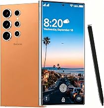 C24 Ultra Unlocked Phones Android 14 Smartphone 8GB+256GB (Orange Color) | Dual SIM Dual Standby Cell Phone 6800mAh Ultra Long Battery Life Face Recognition 5G Phone