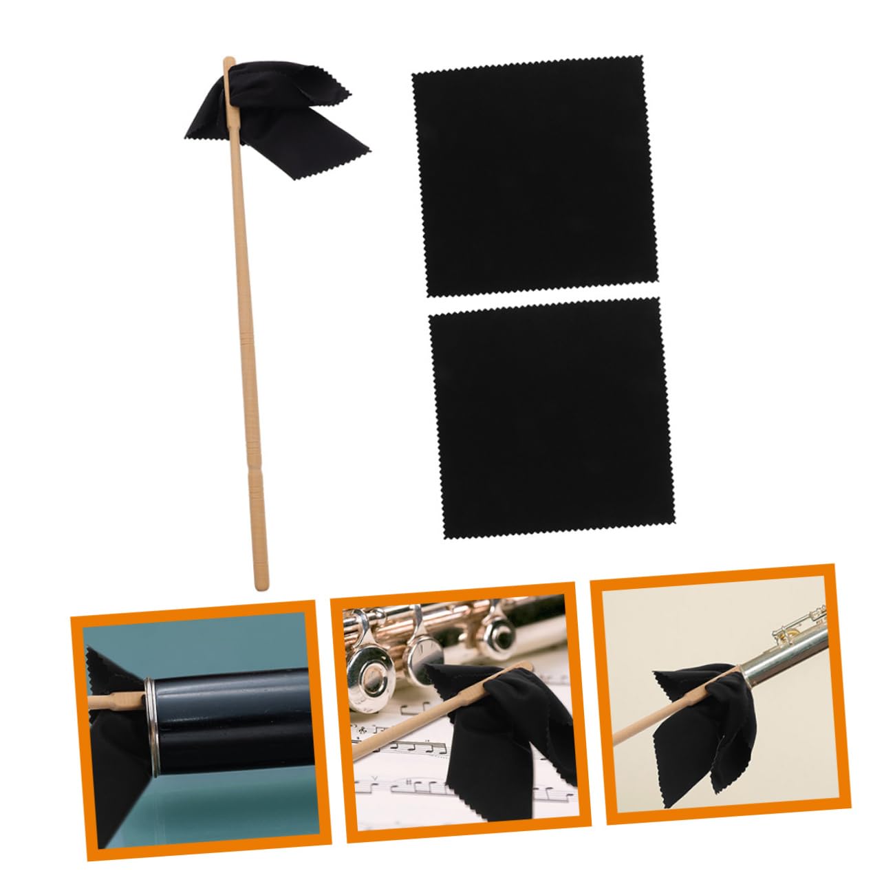 Toyvian 5sets Kit Di Pulizia Per Flauto Con Bastoncino e Panni Accessori Per Strumenti Musicali Durabilità e Comfort Nella Manutenzione Del Flauto Per Regali e Festività