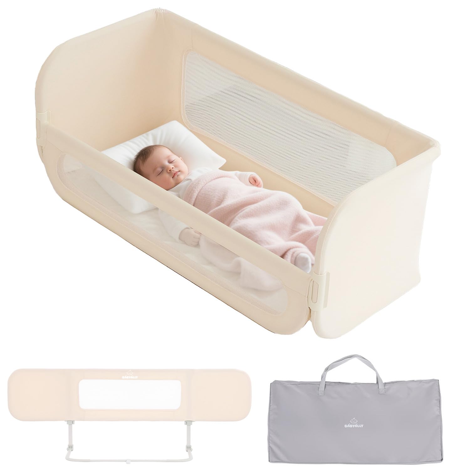 Amazon.co.jp: BabyAlly 折りたたみ式 ベッドガード 2WAY使用 大人