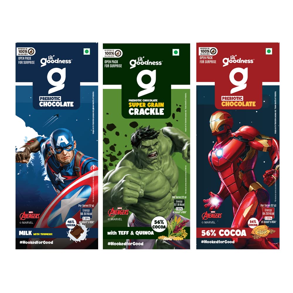 Lil'Goodness Assorted Dark Chocolates Marvel Chocolates Prebiotic
