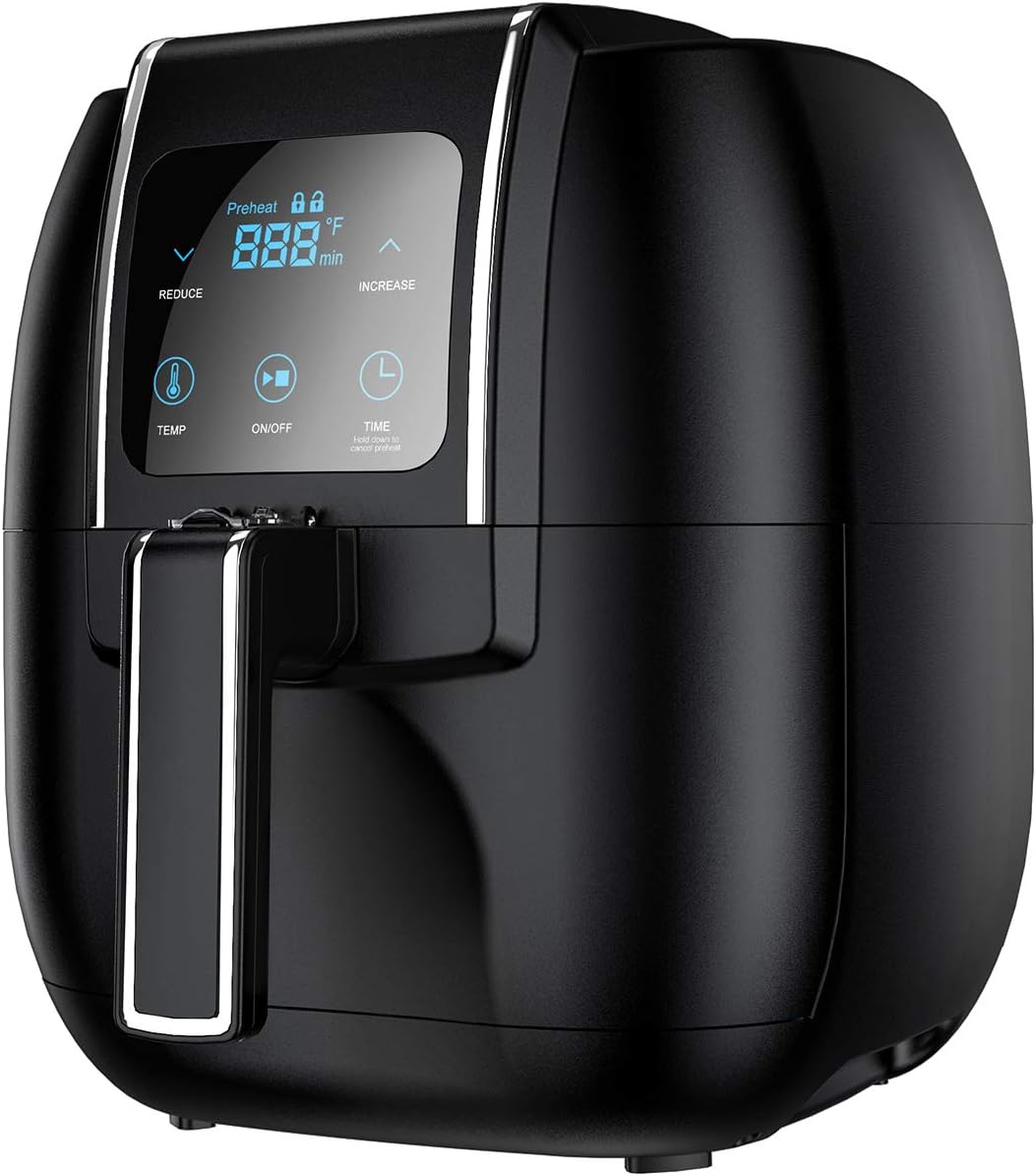 Air Fryer 5.5QT XL (Recipe Guide Included) ENKLOV 12 in 1 Digital Display Control, Oil Less Hot Airfryer Oven, Fast 1350W Electric Power Air Cooker,Easy Clean