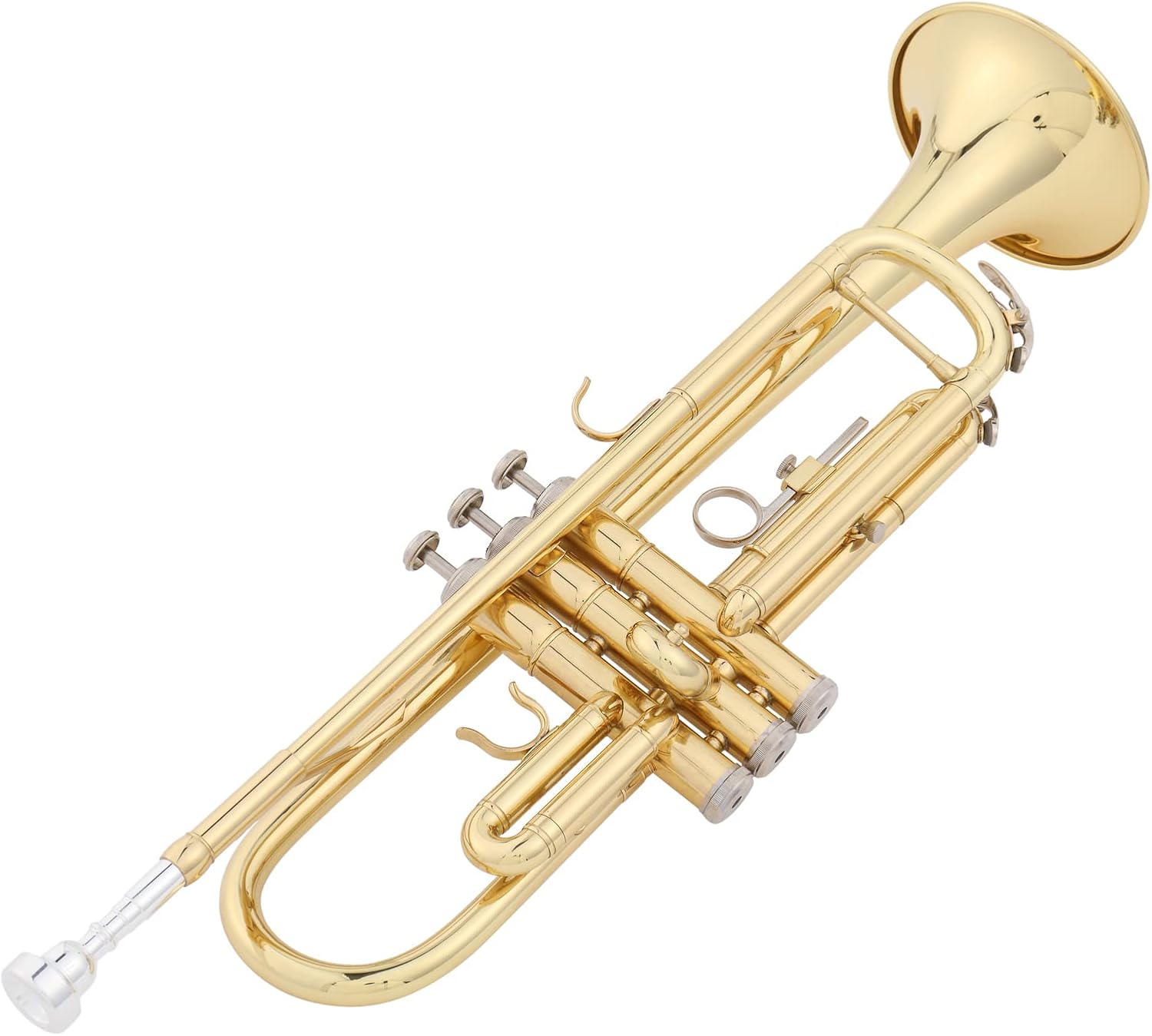 Ktaxon Bb Trumpet for Student, Beginner Trumpet with Hard Case,7C Mouthpiece, Cleaning Cloth, Gloves, Brass Instruments for Kids and Adults(Gold) : Musical Instruments