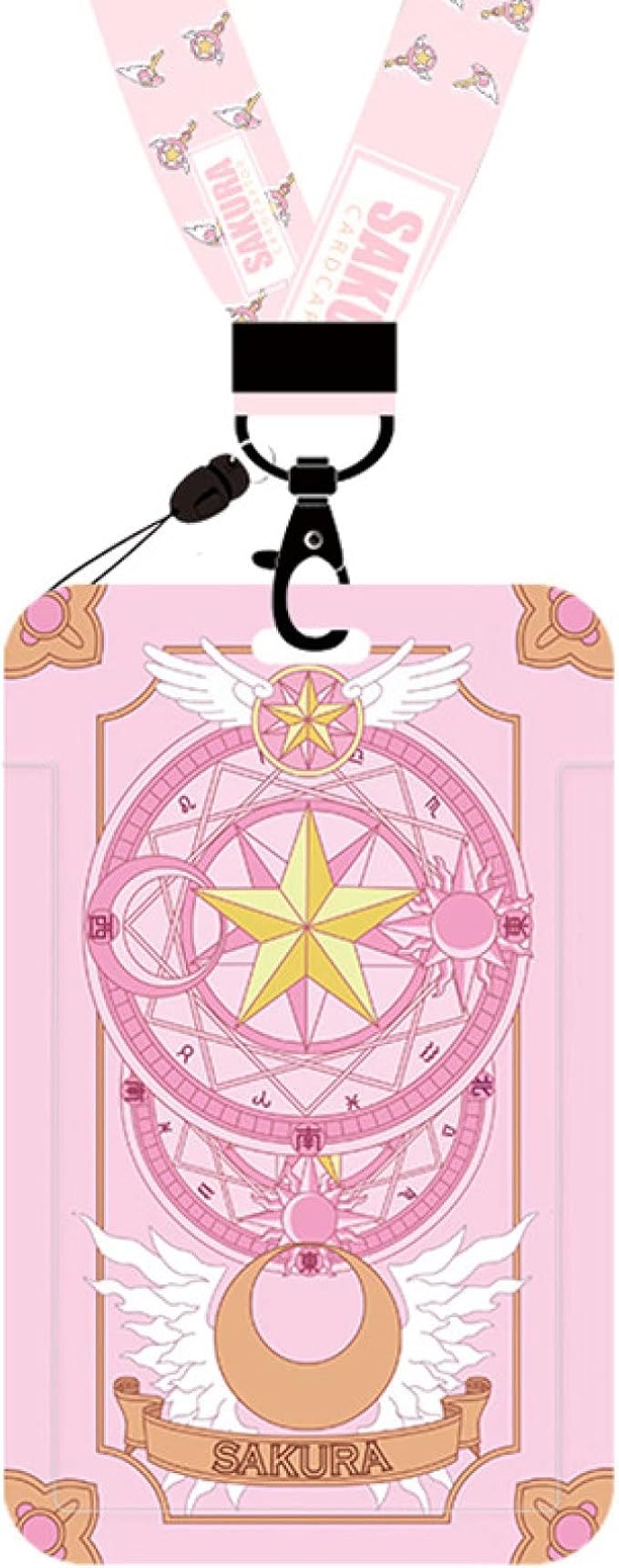 Amazon Co Jp カードキャプターさくら Idカードホルダー ネームホルダー パスケース 社員証 定期入れ 名札ケース Icカードケース 薄型 キャラクター ストラップ付き Aケース 短いストラップ ファッション