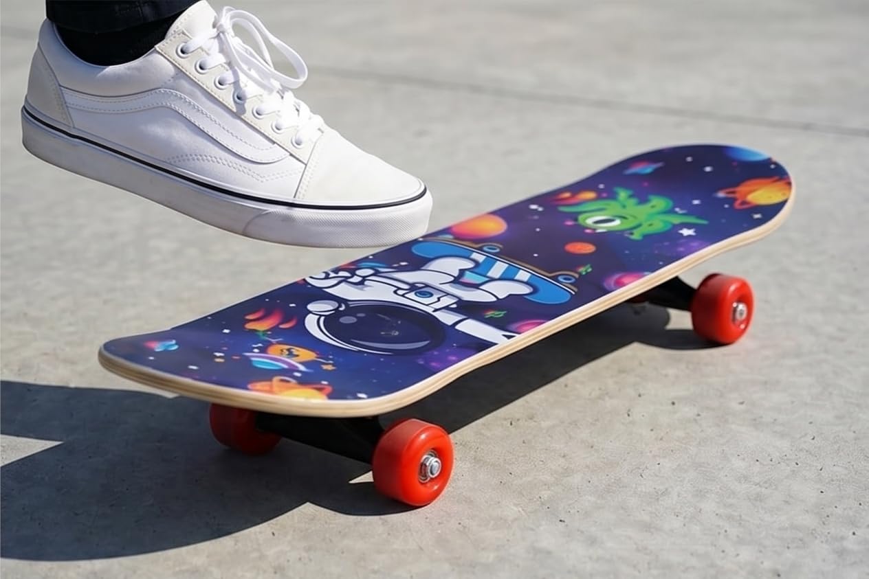 Yasamazing Fully Assemble 24 Inch x 6 Inch Big Size Skating Board 120 Kgs Weight Capacity 7 Years Kids to 20+ Years Adults 9 Ply Maple Deck Wave Board Skateboard Pack of 1 (Multidesign)-image-40