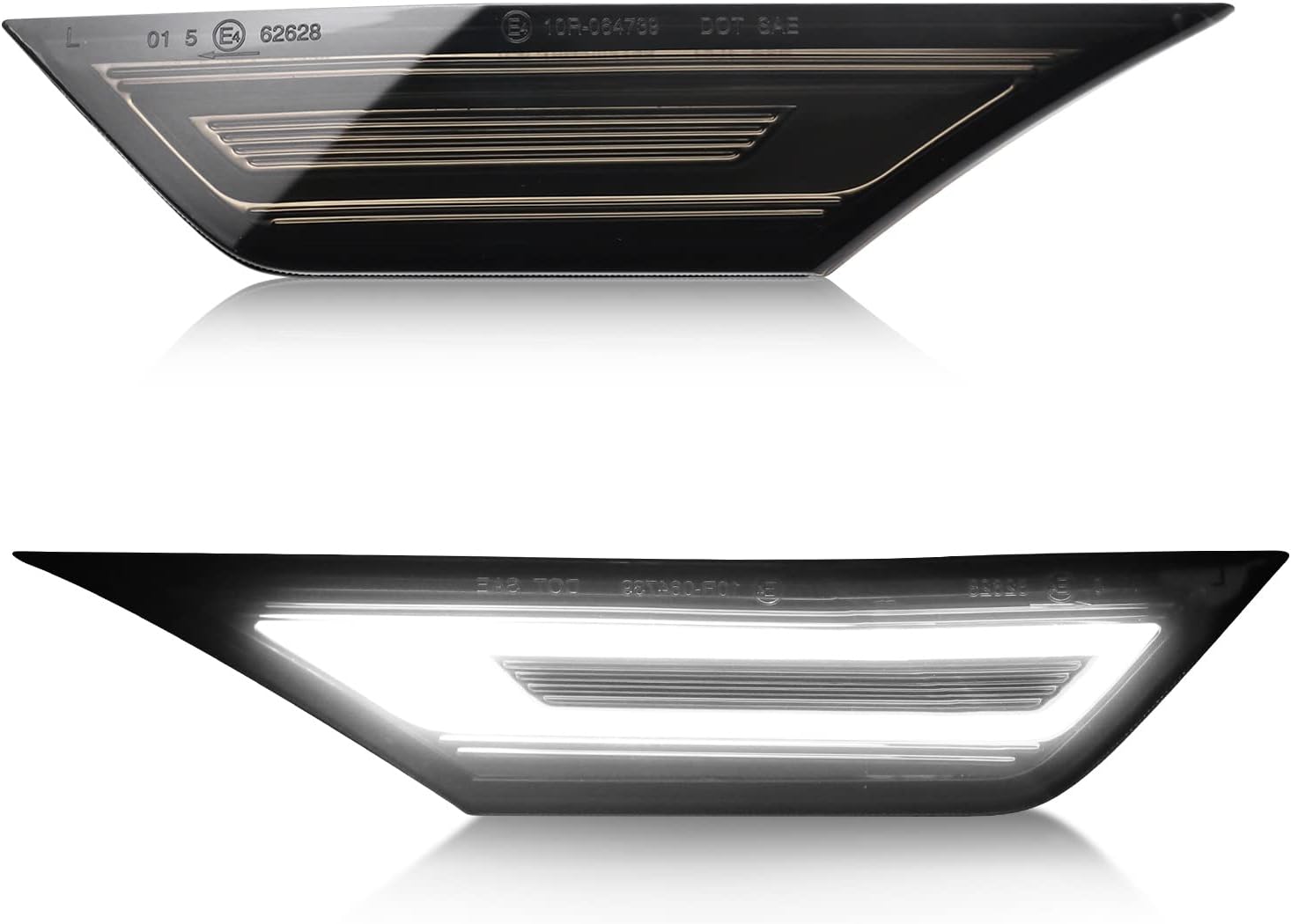 SHINEFIT White LED Side Marker Lights 3D Unique Square Box Block Design Replacement