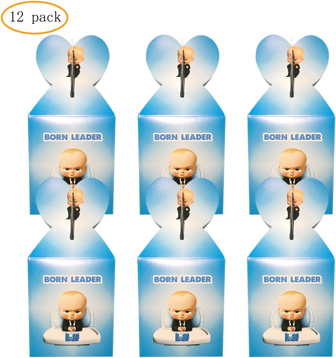 12 Pack Boss Baby Party Gift Bags - Candy Bags for Kids Baby Shower Birthday Party Decorations Supplies