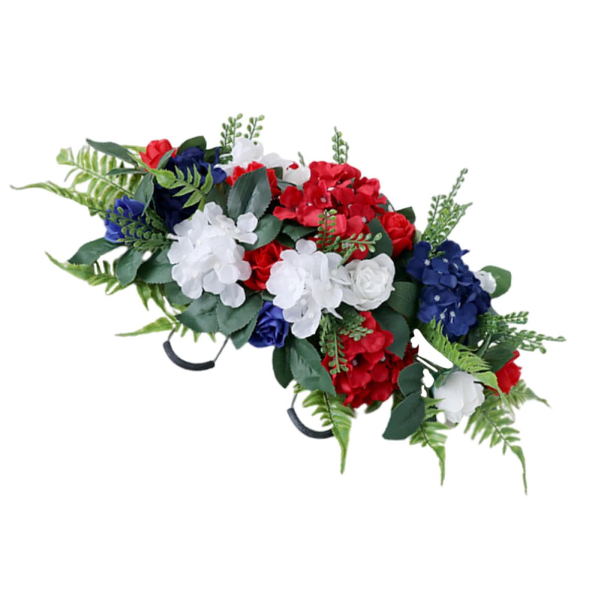 Homoyoyo Fleurs Artificielles pour Cimetière en Tissu Soie et Fer, Résistantes aux Intempéries, Installation Facile pour Décoration Élégante de Tombe en Extérieur Lors des Cérémonies