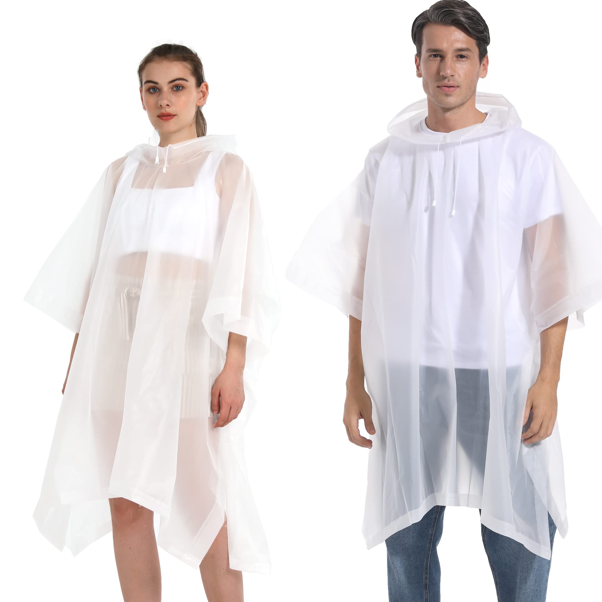 Rain Ponchos for Adults Man and Women- 2 Pack Waterproof Raincoat Jacket with Hooded