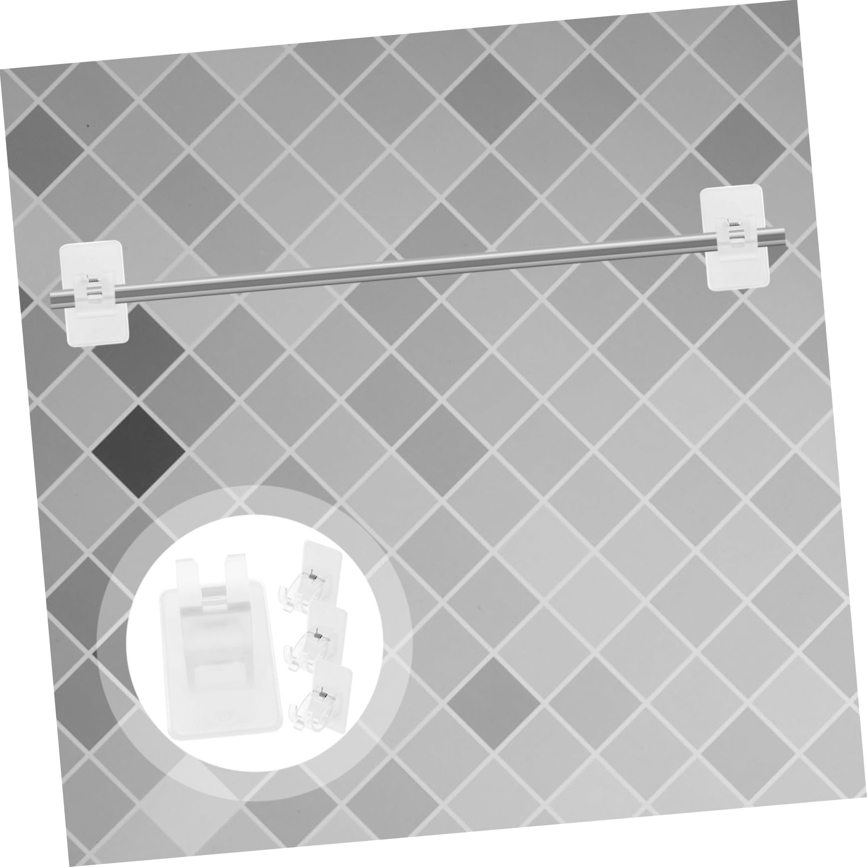 PRETYZOOM 4 Ensembles Support De Tringle À Rideau Supports De Tringle À Rideau Crochets De Tringle À Rideau sans Perçage pour À Coucher Support De Tringle À Serviette 4 pièces * 4