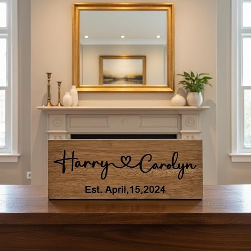 Miniatura 4 de Personalized Wooden Family Name Sign with Heart Custom Last Name Signs Home Wall Decor Retro House Decor Valentines Day Gift Wedding Gift