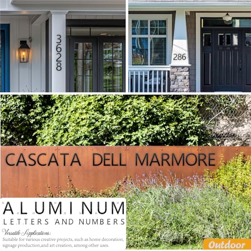 3" 4" 5" 6" 8" 10" House Numbers for Outside, Metal Letters for Outdoor Signs, Aluminum Address Letters and Numbers for House, Door, Garden or Office (4", 2) - Thumbnail 6