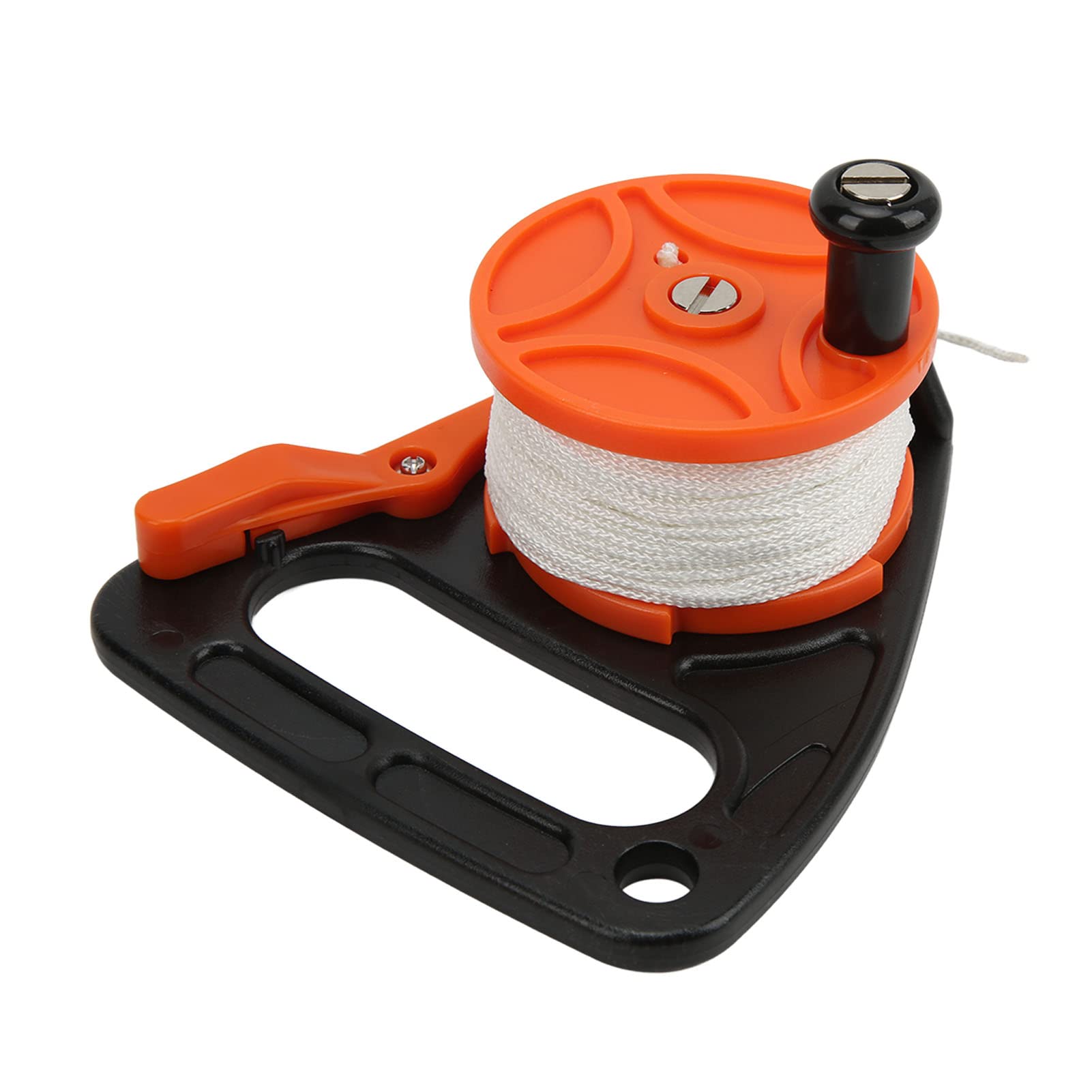 Dive SMB Reel, Heavy Duty Large Hanle Safety 150ft Scuba Diving Reel Spool for Underwater Diving(Black orange)