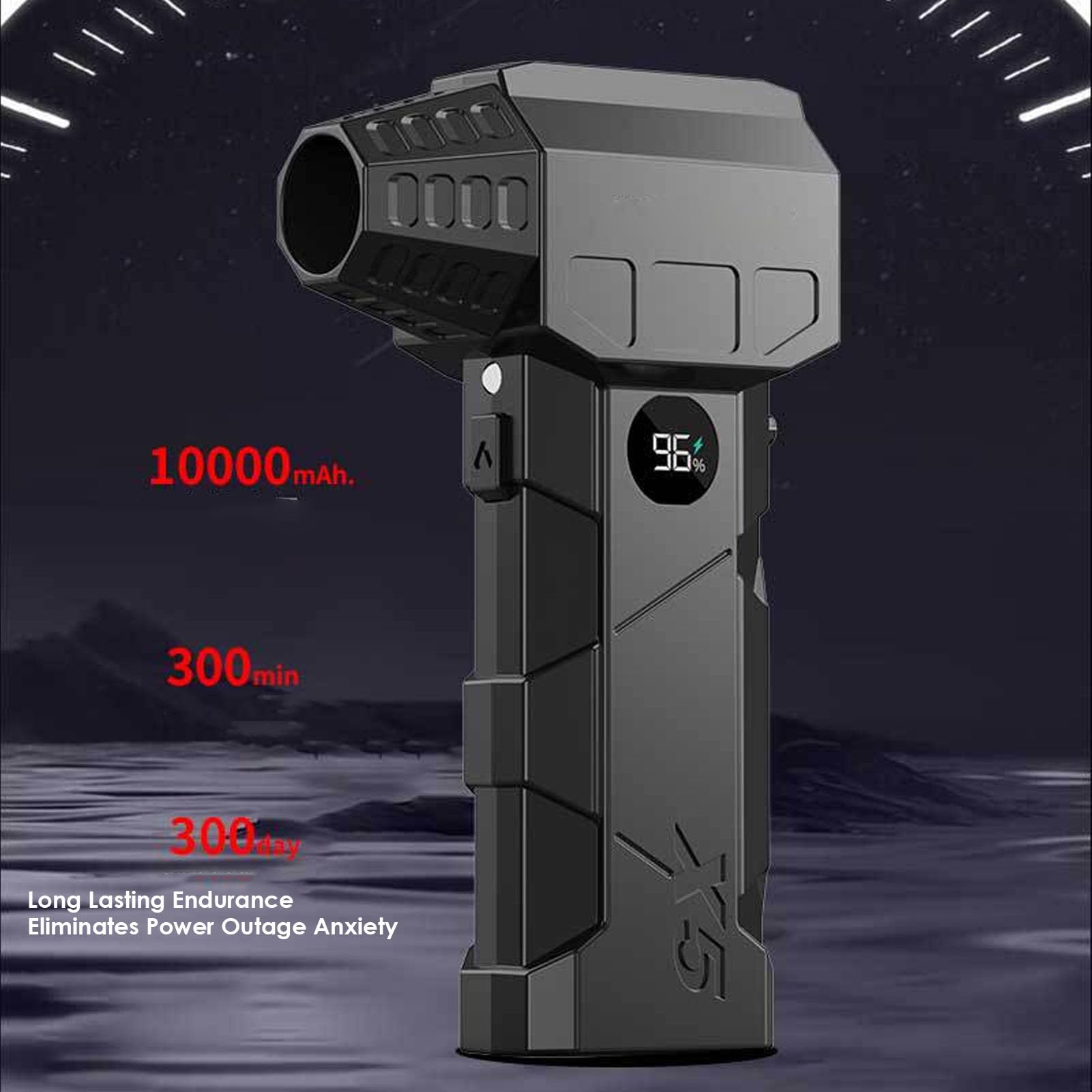 Turbo soffiatore elettrico per spolverino, potente 150.000 giri/min, senza fili, con display a LED, velocità regolabile, per tastiera PC, pulizia auto, materiale ABS
