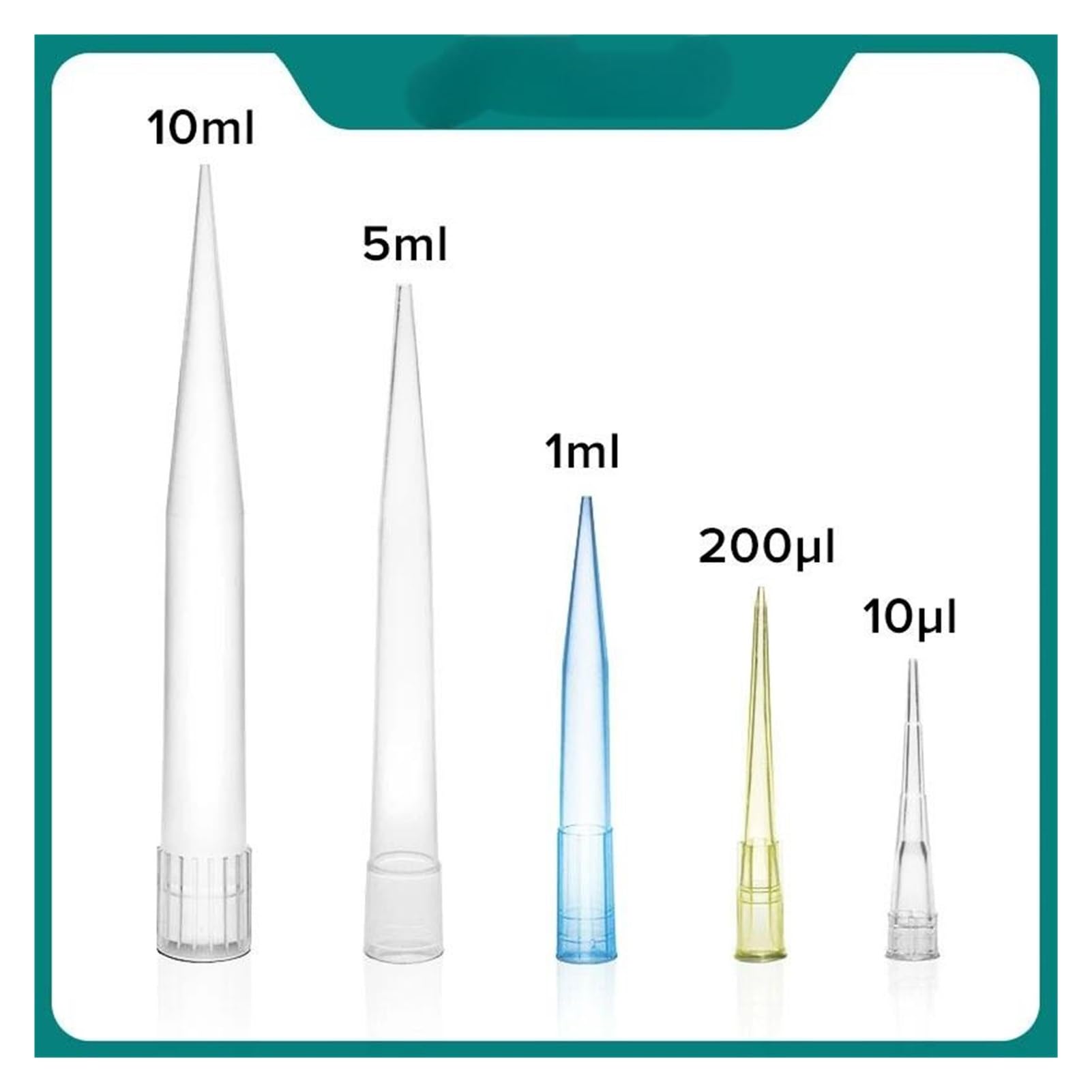 Lab 10ul 200ul 1000ul 5ml 10ml Puntali for pipette in plastica for test/Punta for pipetta monouso,Precisione e accuratezza(10ml 100pcs)
