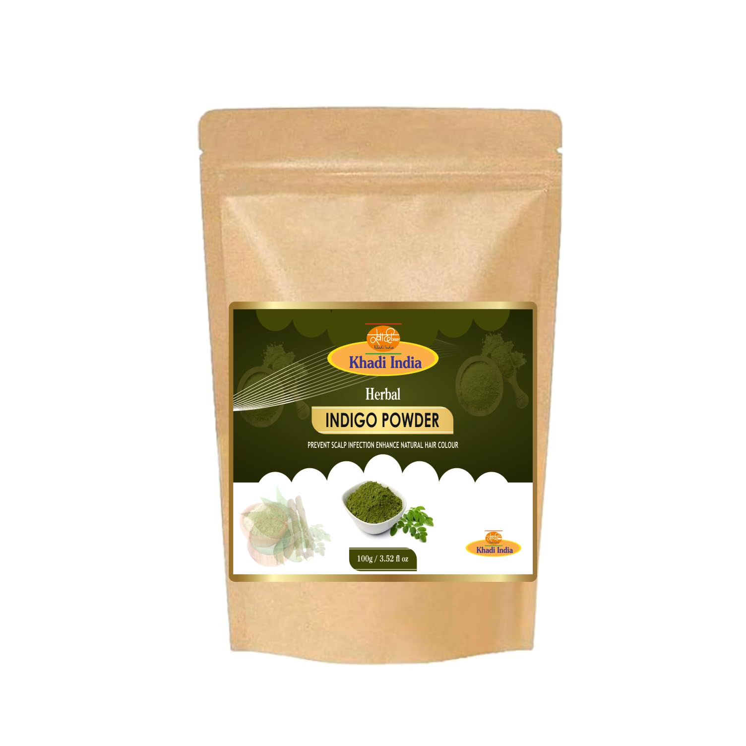 Khadi Care Herbal Indigo Powder | 100% Natural & Chemical Free | Hair Color | 100g-image-12