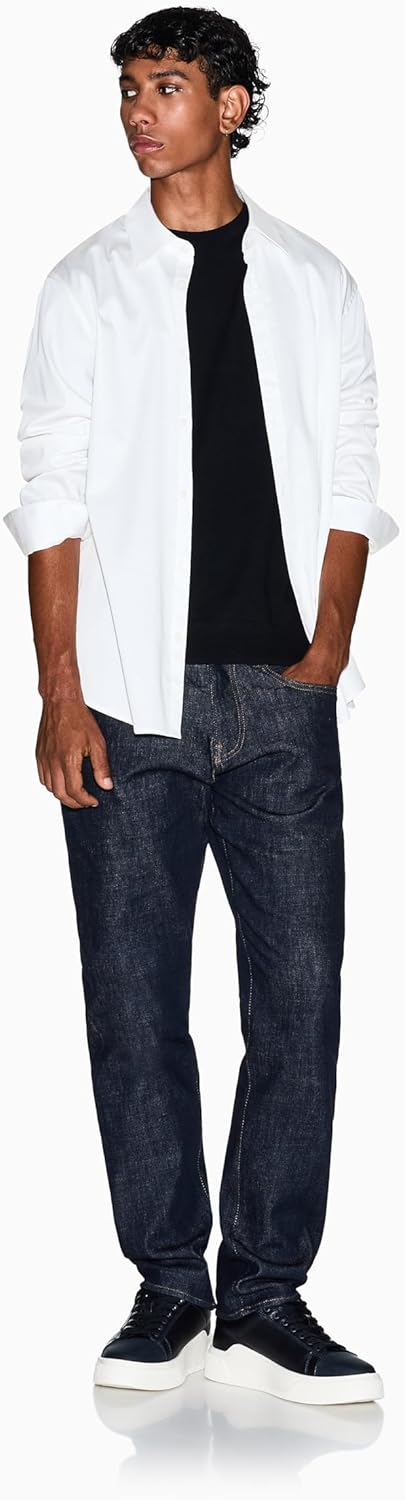 Armani Exchange Mens Long Sleeve Cotton Satin Button Down - Image 4