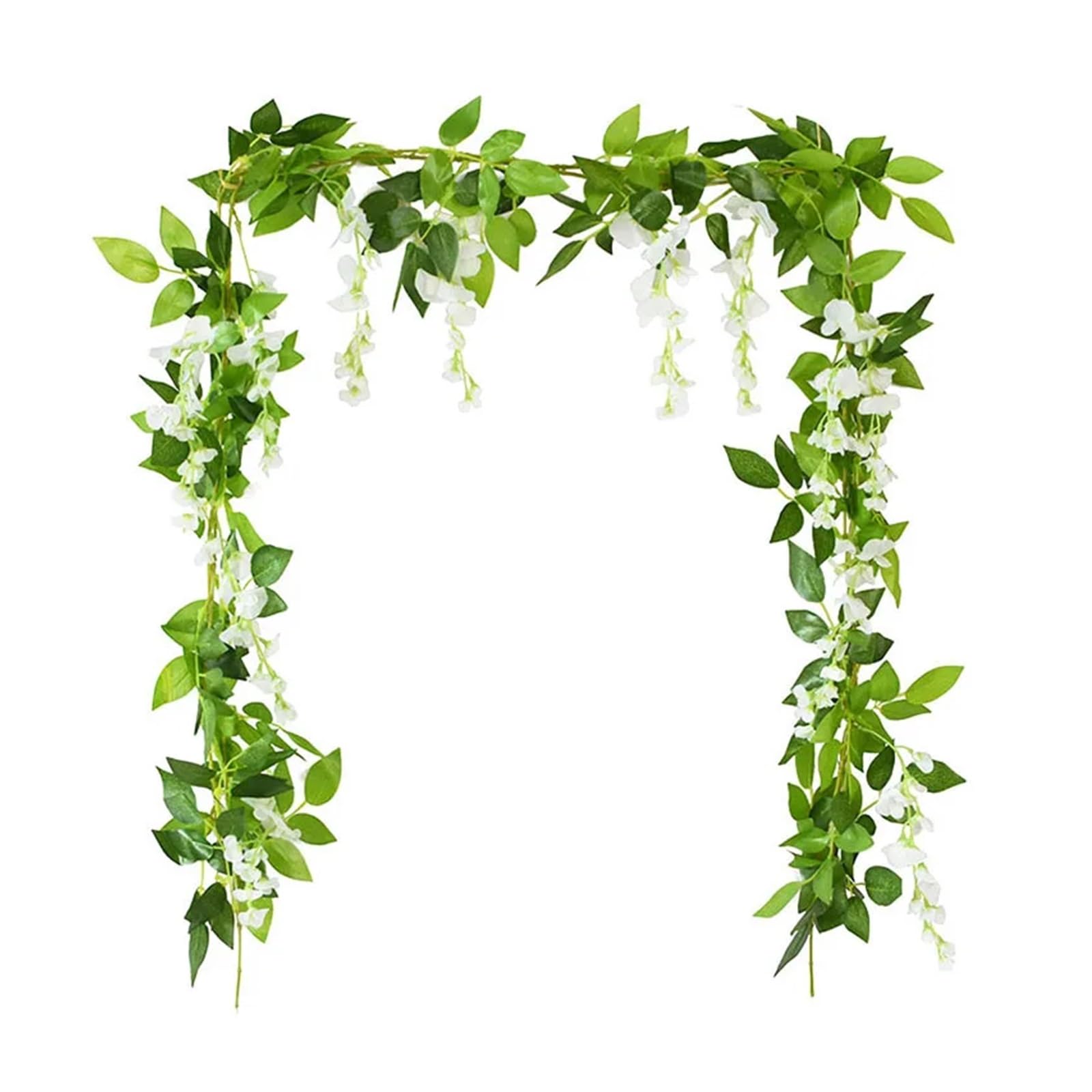 DSFIHJO Artificial Flower Vine Fake Ivy Wisteria Flowers Artificial Plant Vine Garland for Room Garden Decorations Wedding Arch Floral Decor(180cmWhite Wisteria)