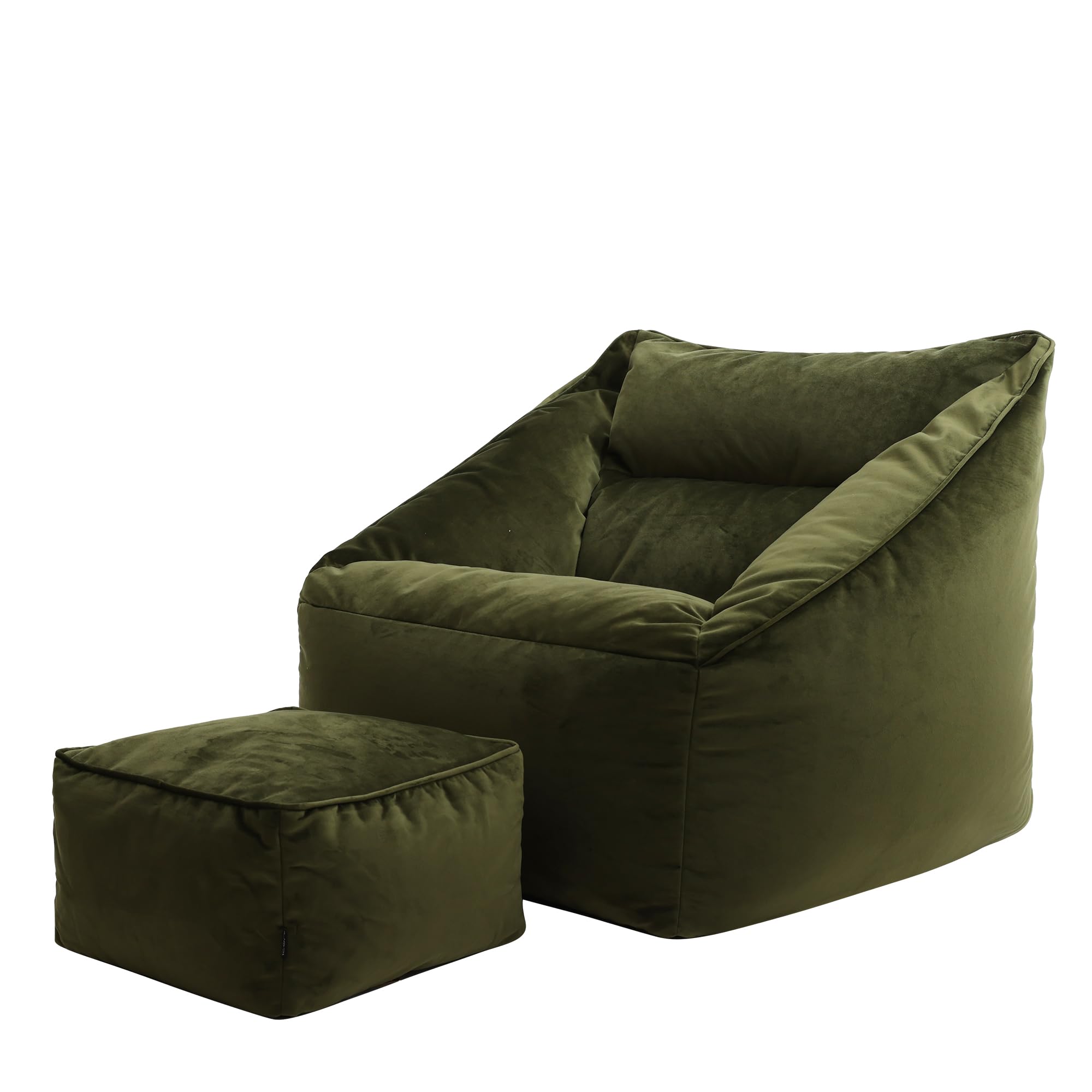 Icon Vita Pouf Poggiapiedi A Sacco In Velluto Terracotta - Riempito E Facile Da Spostare - 2