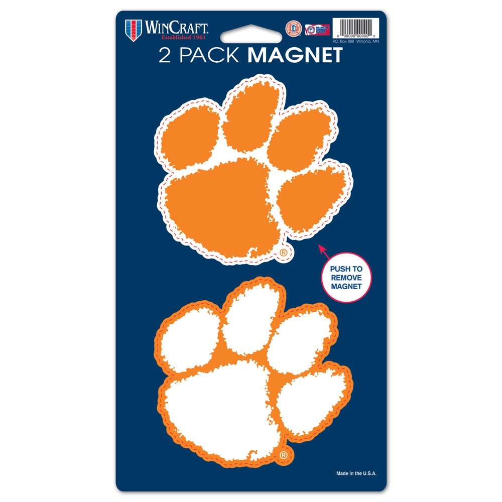 Aimants WinCraft NCAA Clemson University sans résidu ni rayure pour carrosserie lot de 2