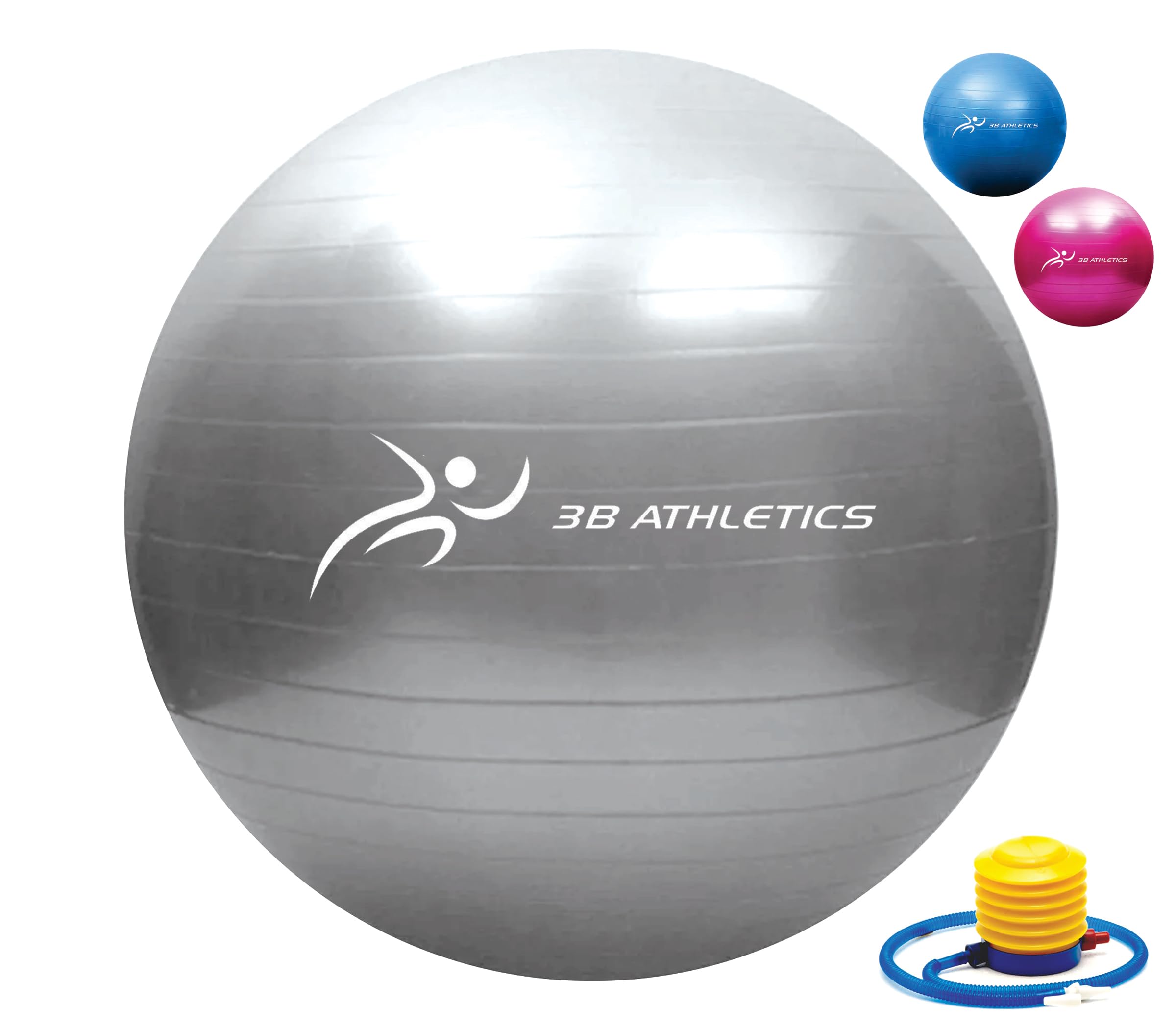 Exercise Ball for Yoga, Fitness and Balance Training (Grey, 65cm)-image-13