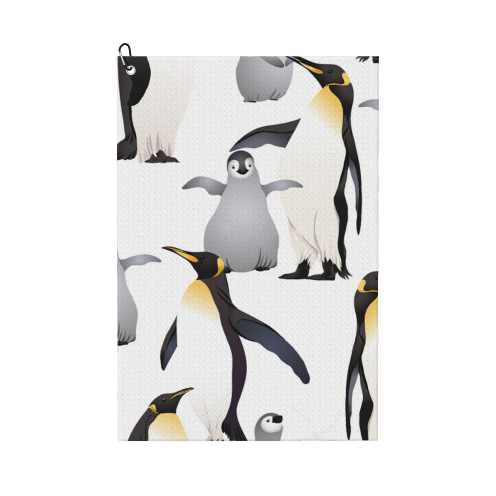 Hnnkloy Penguins, 16x24 in Portable Waffle Golf Towels with Carabiner Clip for Golf Bag