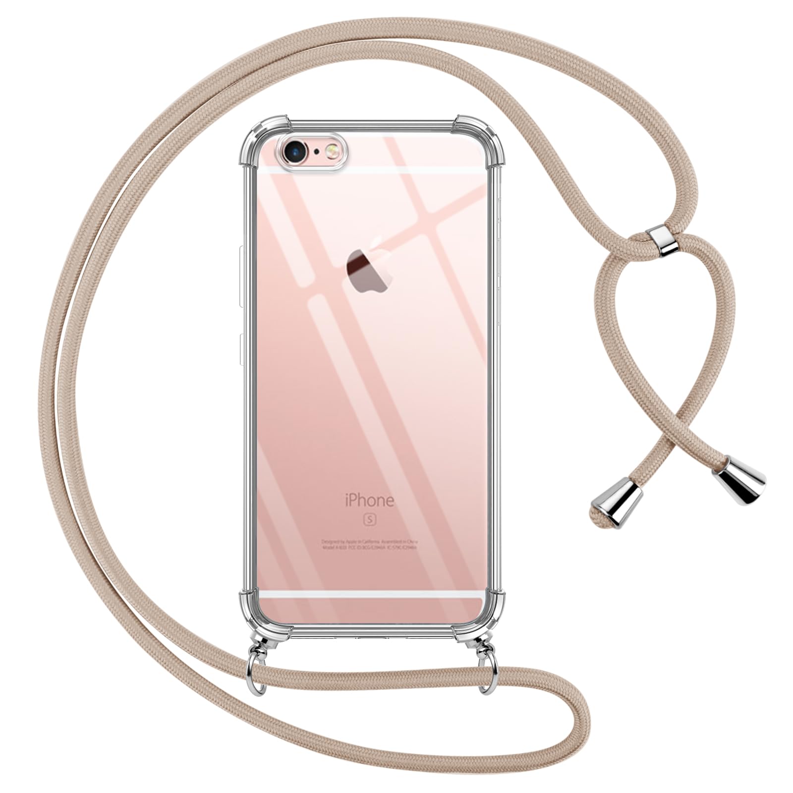 MEVIS Handyhülle Mit Halsband Für IPhone 6/6S/7/8 — Stoßfest, Verstellbar, Schwarz, Kordellänge 150 Cm