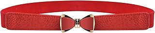 Syuer Womens 1" Width Bow Skinny Elastic Waist Belt Stretchy Belt Thin Belt