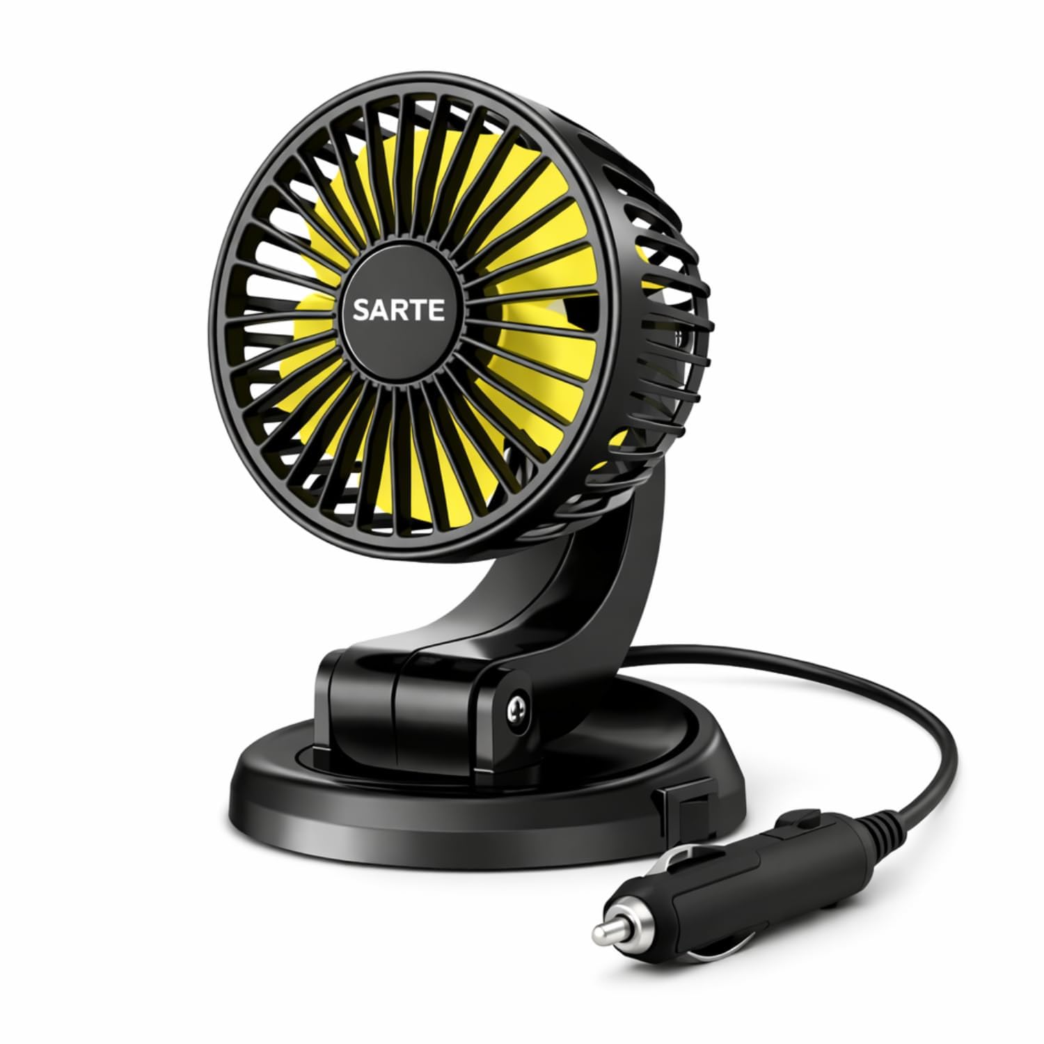SARTE Car Fan12 Volt Hi Speed 360 Rotatable and Portable Mini Air Cooler with Brushless Motor, Ultra Silent 2 Speed Adjustable Electric Summer Fan for SUV, Truck, Bus & Home-image-13