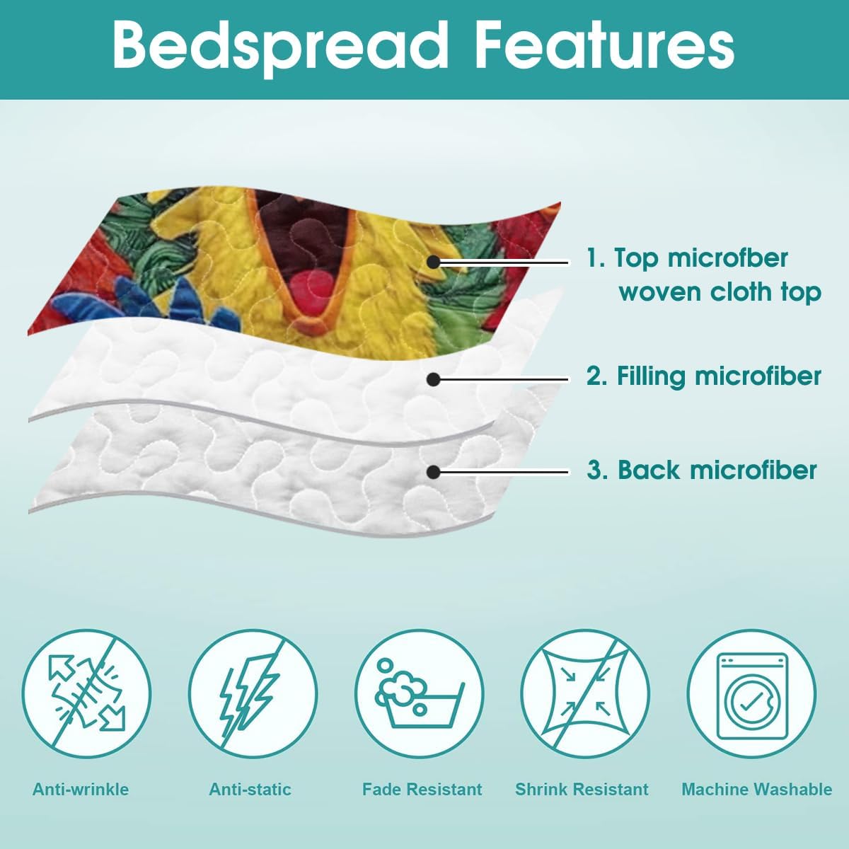 Customized Patchwork Style Quilt, Animal Patchwork Pattern Quilt Sets, Cartoon Animal Prints Bedspread Ultra Soft Lightweight for Boys Girls Bedroom Decor, Farmhouse Animal Bedding Gifts (Chicken)